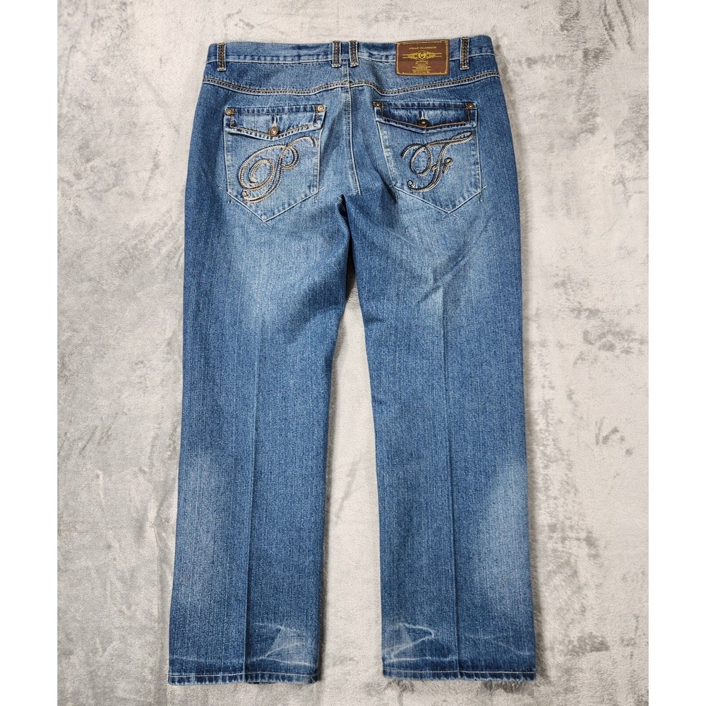 Vintage Phat Farm Jeans 42x32 Y2K  Baggy Embroidered Denim Hip‎ Hop
